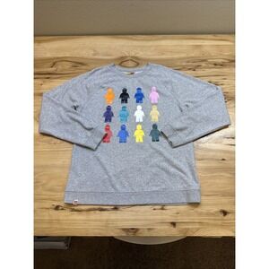 LEGO x Target Sweatshirt Mens Medium Gray Crewneck Pullover Minifigure Graphic